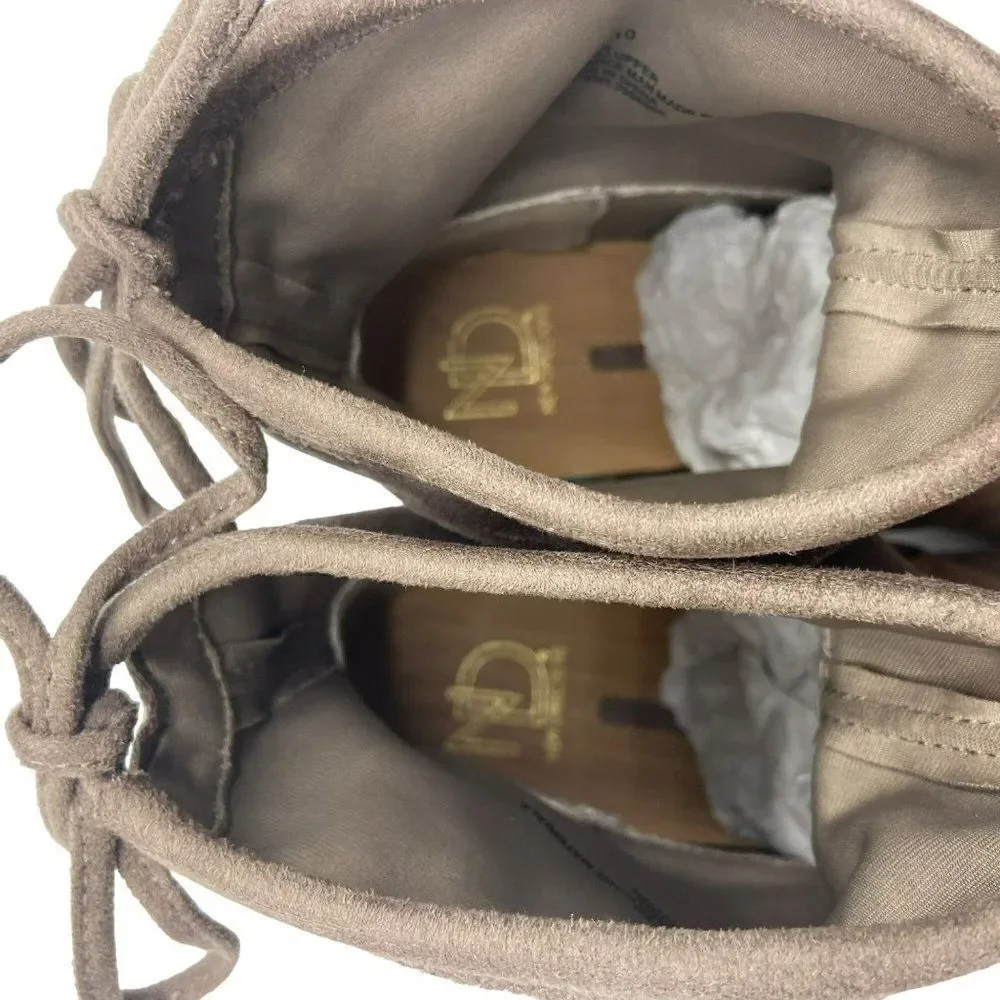 New Directions Hollis‎ Stretch Tie Sock Booties Heels Taupe Size 10